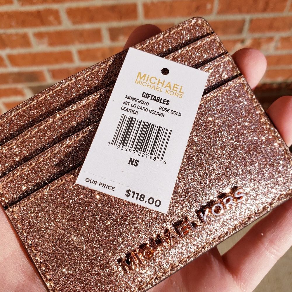 🌺NWT Michael Kors card holder case wallet glitter - Picture 7 of 8